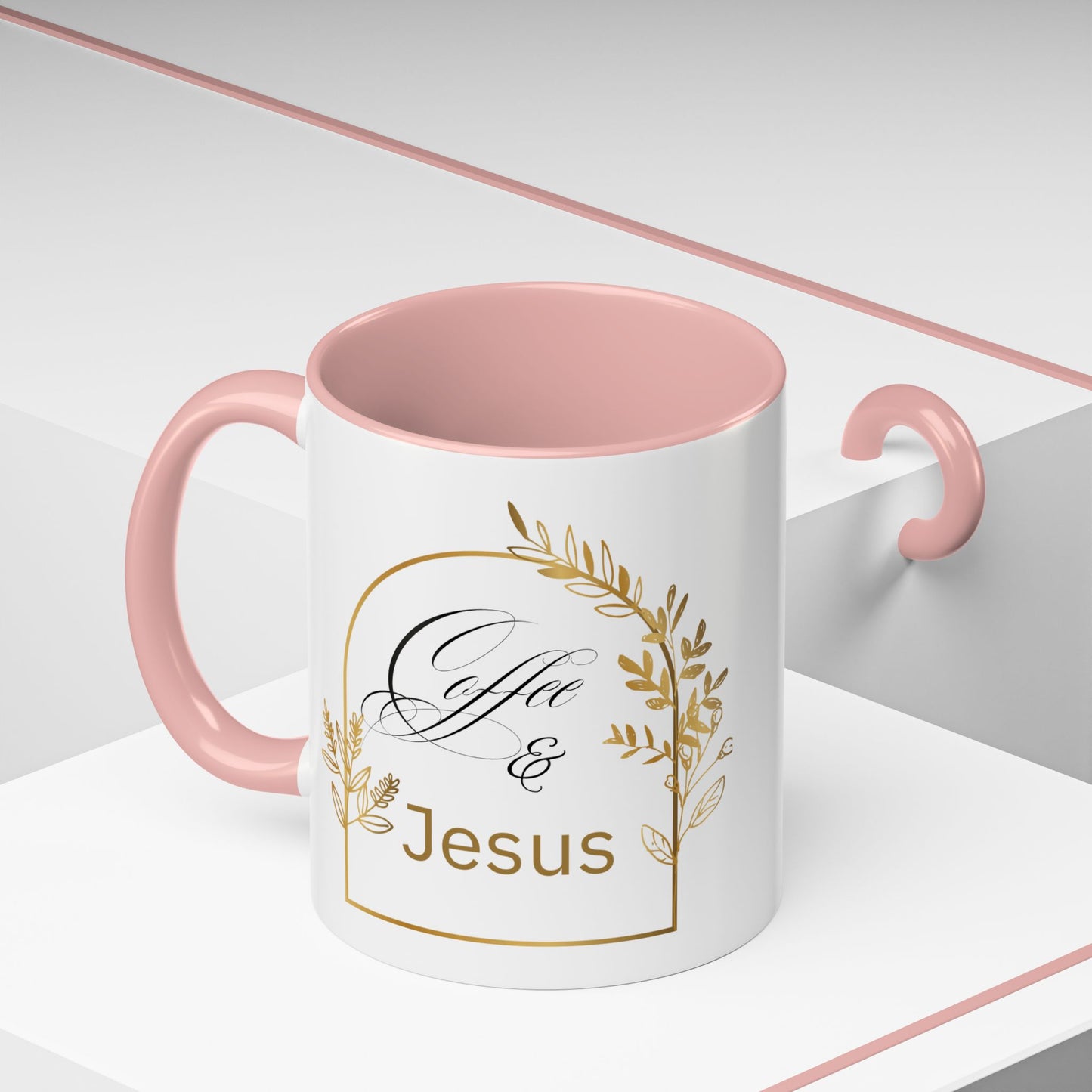 Coffee & Jesus Accent Coffee Mug (11, 15oz)