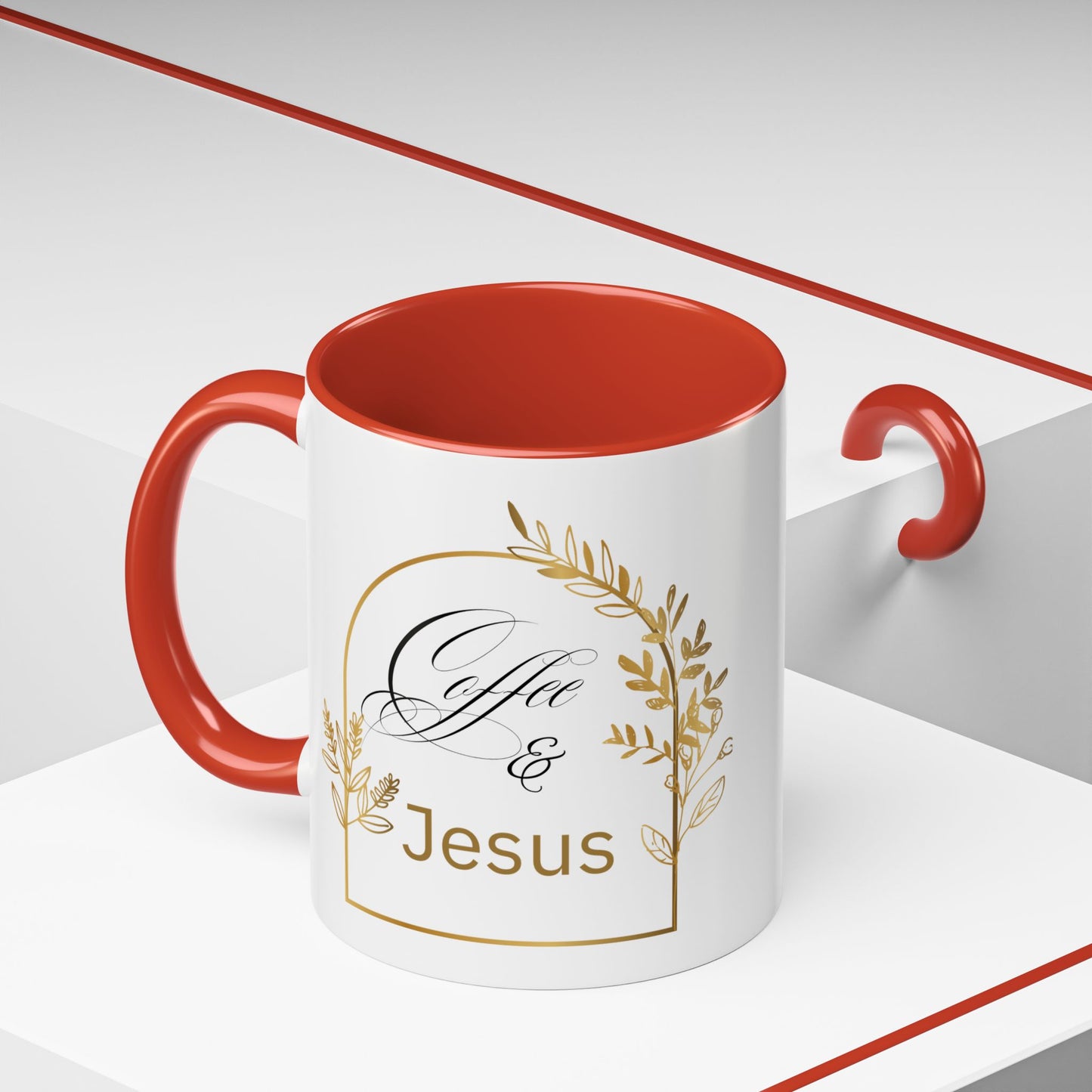 Coffee & Jesus Accent Coffee Mug (11, 15oz)