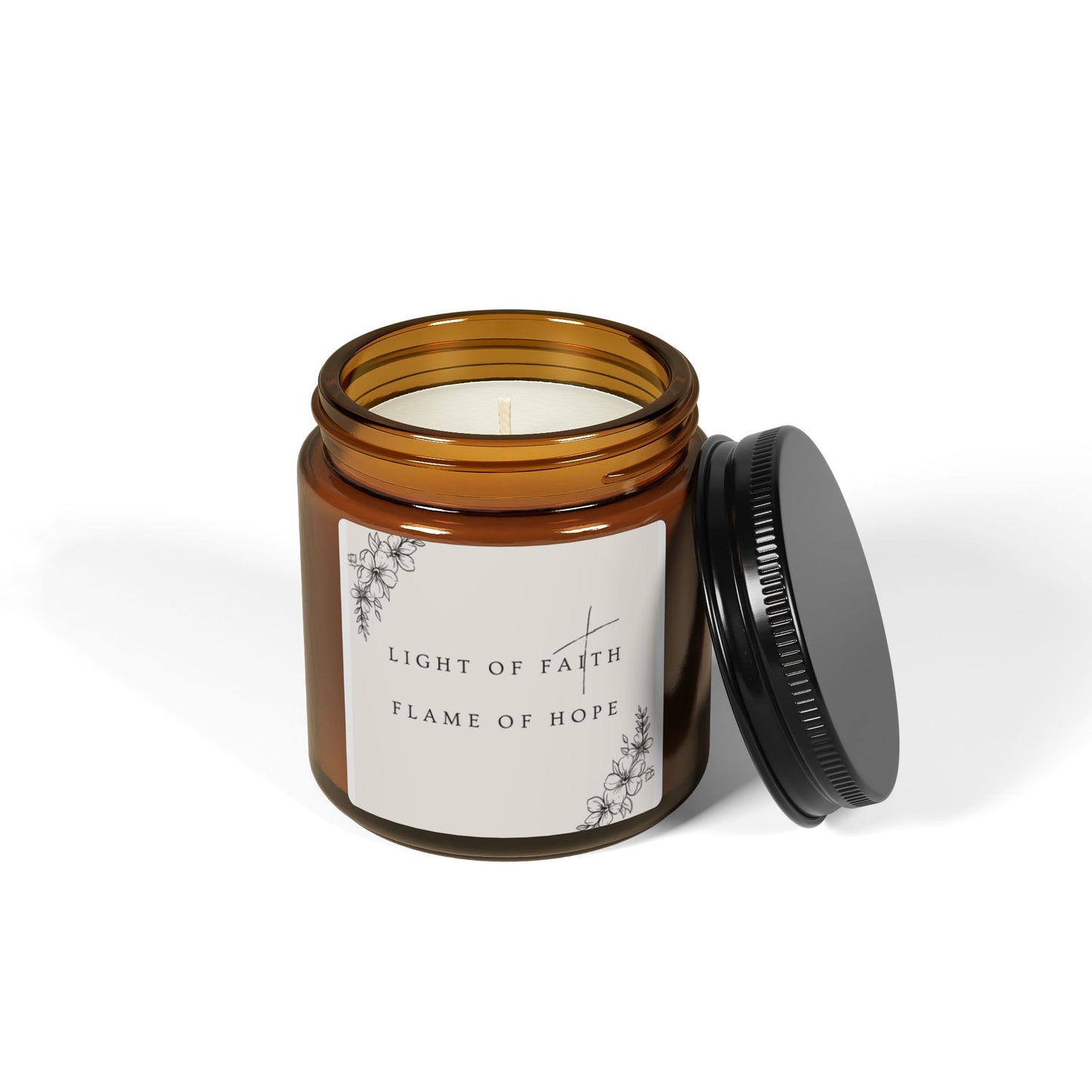 Flame of Hope Scented Soy Candle (Multi-Size, Amber Jar)