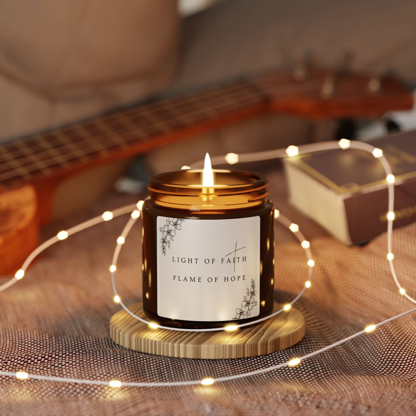 Flame of Hope Scented Soy Candle (Multi-Size, Amber Jar)