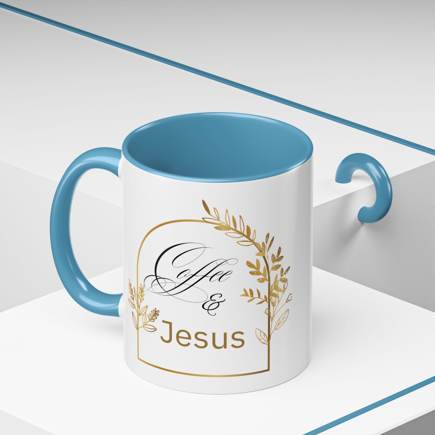 Coffee & Jesus Accent Coffee Mug (11, 15oz)