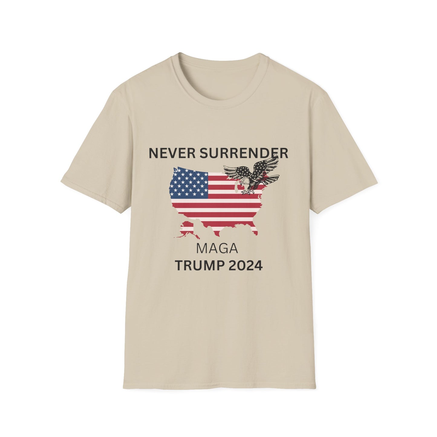 NEVER SURRENDER TRUMP Unisex Softstyle T-Shirt