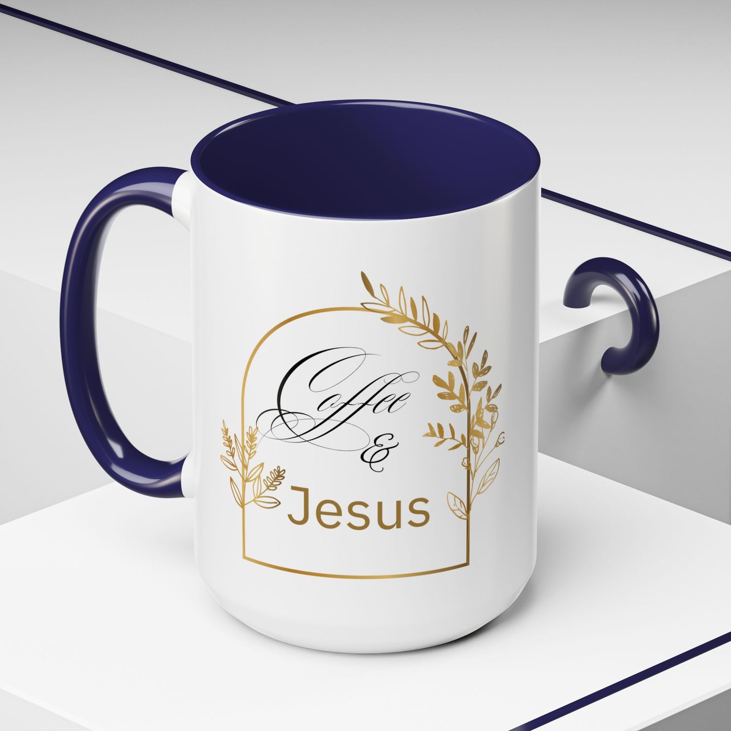 Coffee & Jesus Accent Coffee Mug (11, 15oz)