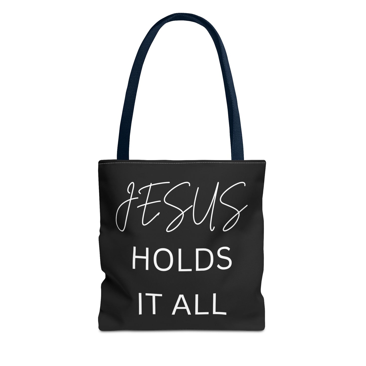 Jesus Holds It All Tote Bag (AOP)