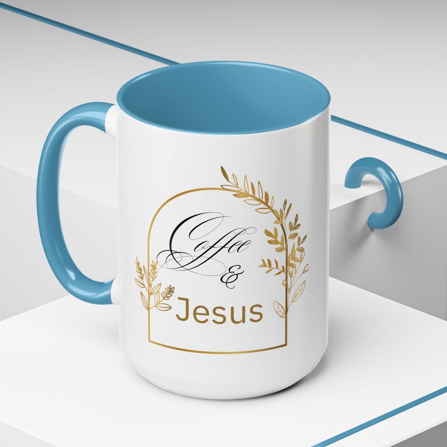 Coffee & Jesus Accent Coffee Mug (11, 15oz)