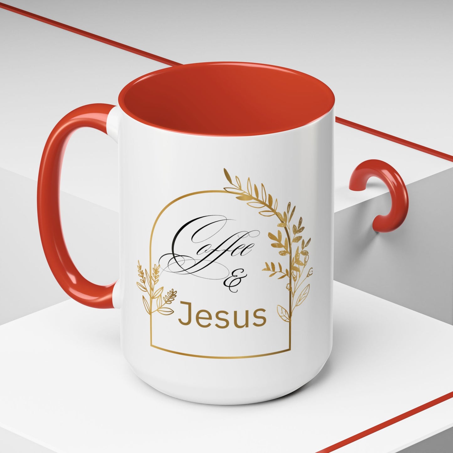 Coffee & Jesus Accent Coffee Mug (11, 15oz)