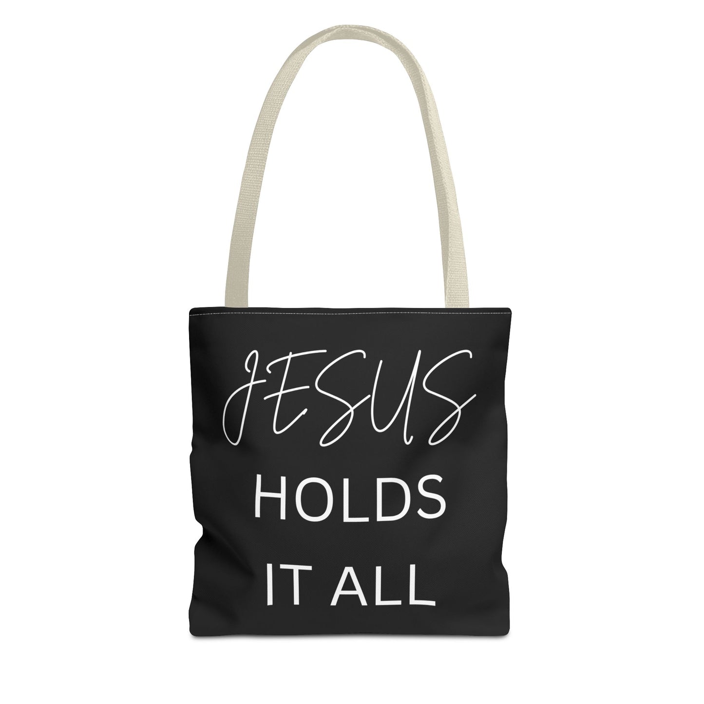 Jesus Holds It All Tote Bag (AOP)