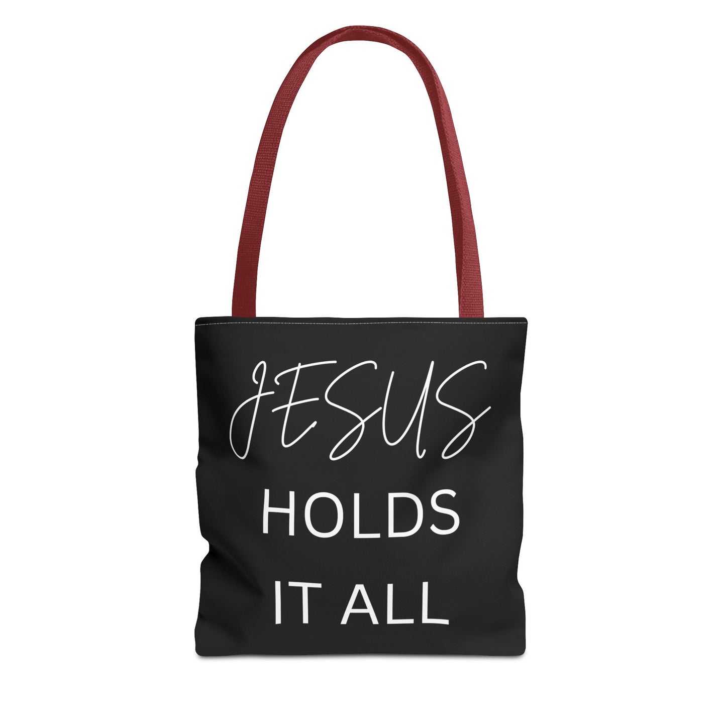 Jesus Holds It All Tote Bag (AOP)